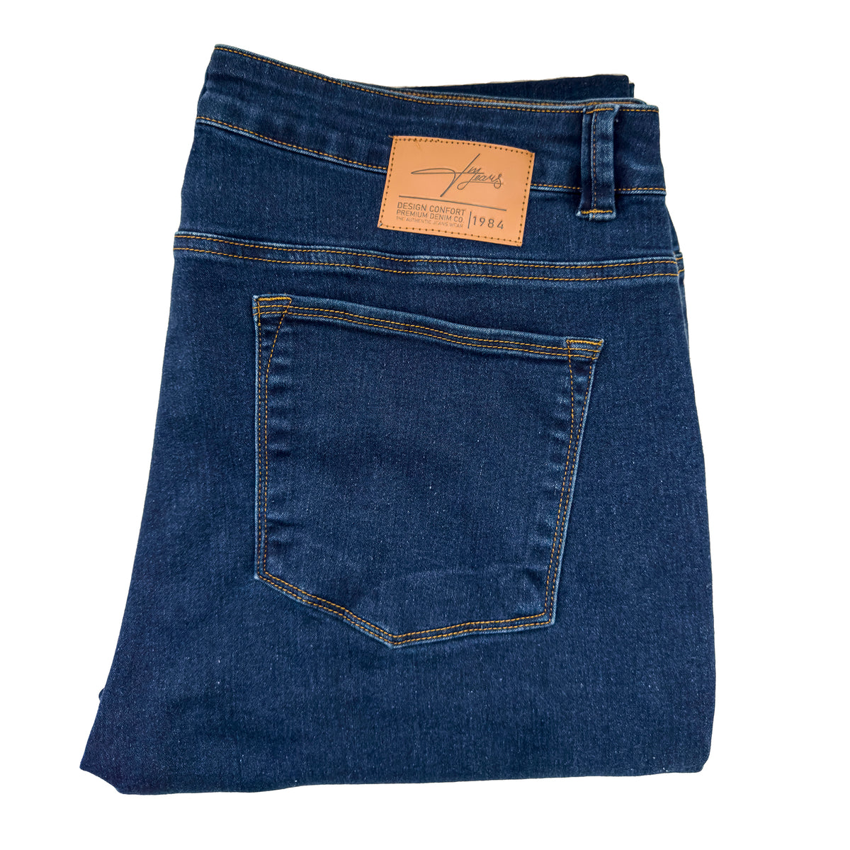 Jean Azul Oscuro Desgaste Sutil para hombre talla grande, foto 3 - JM1984